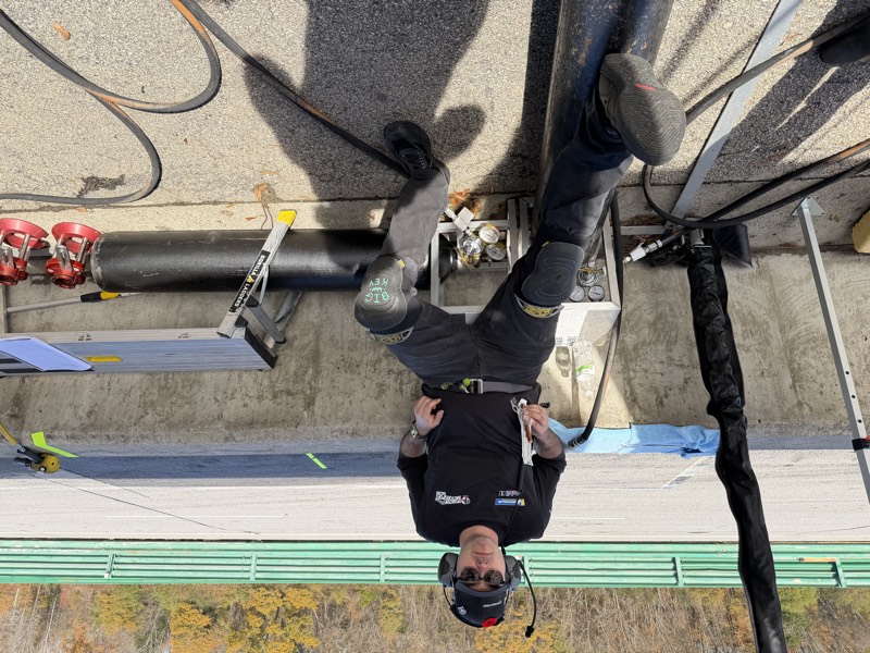Peter on the pit wall at the track